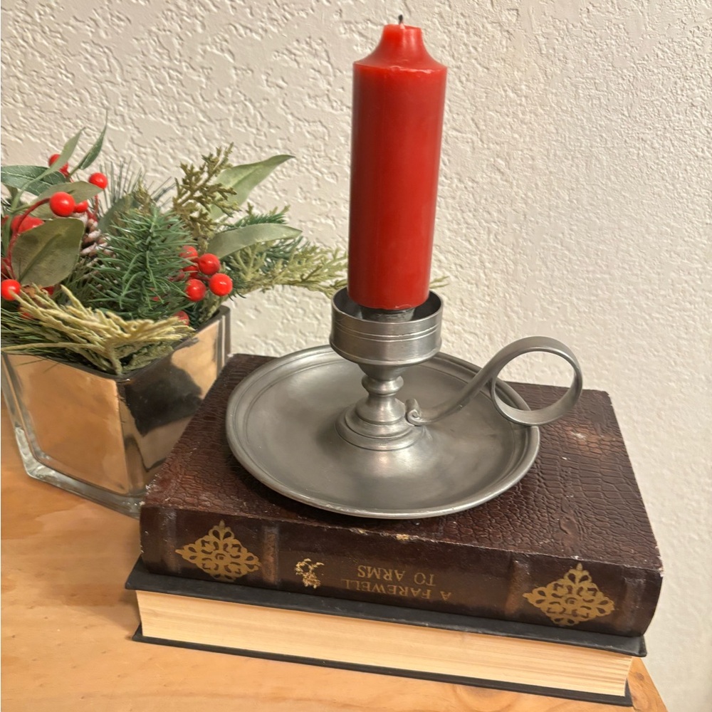 Vintage Candle Silver Holder